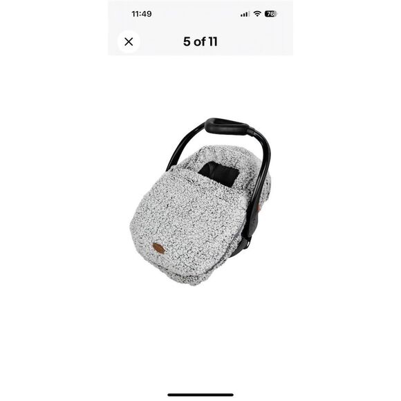 JJ Cole Cuddly Car Seat Cover Infant Unisex Gray Rear Facing Baby OSBB - Picture 4 of 4